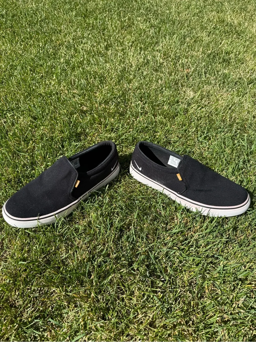Nike Black Slip-On Canvas Loafers with White Sole